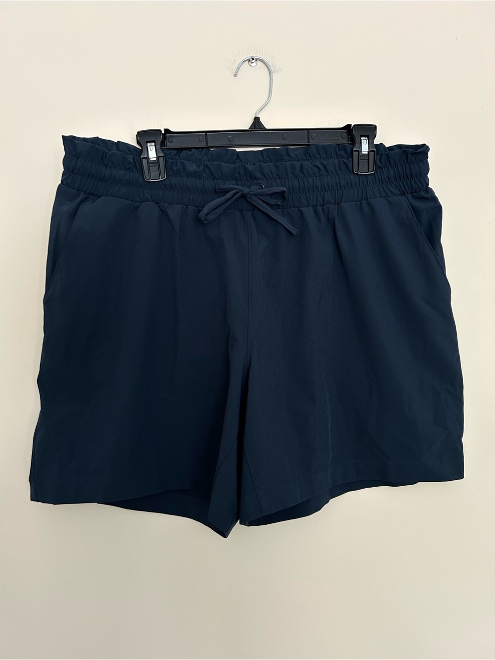 Mondetta Performance + Luxury Women’s Navy Blue High-Waist Drawstring Shorts